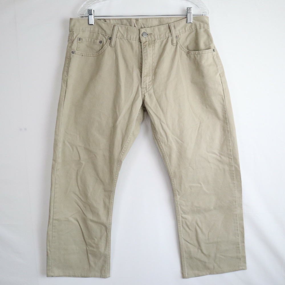Levi's 514 Jeans Mens 36x27 Straight Fit Lightweight 5-Pocket Trousers Beige
